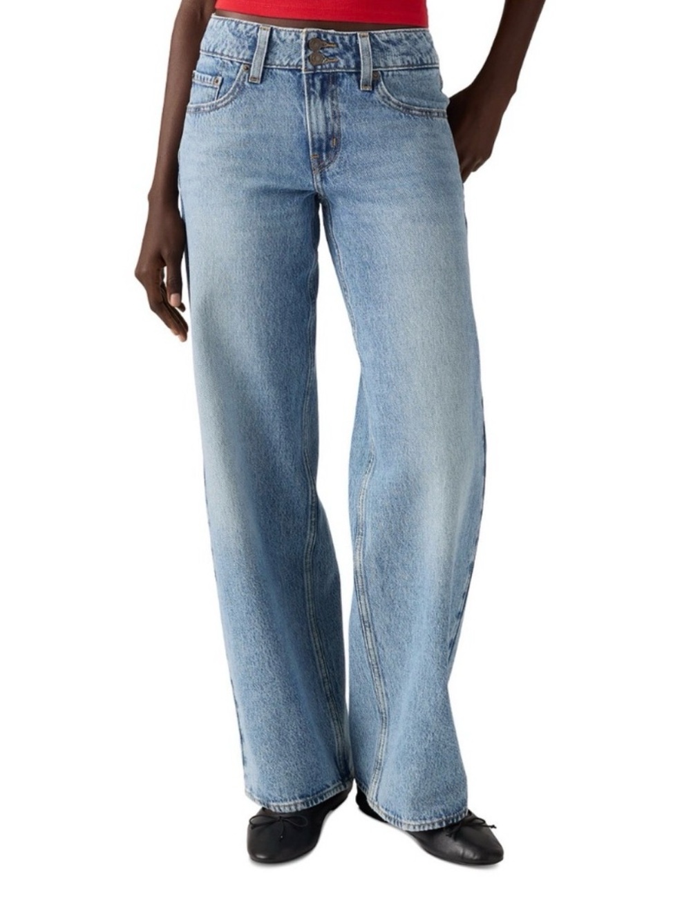 Levi’s Superlow Wide Leg Jeans 25 Light Wash Low Rise Y2K Baggy Denim